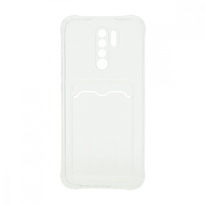 Чехол с кармашком для Xiaomi Redmi 9 прозрачный (001)