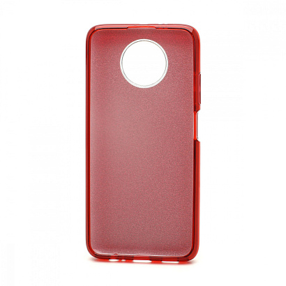 Чехол Fashion с блестками силикон-пластик для Xiaomi Redmi Note 9T красный