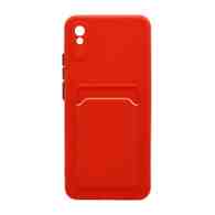 Чехол с кармашком и цветными кнопками для Xiaomi Redmi 9A (010) красный