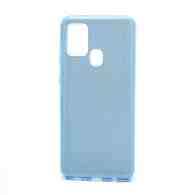 Чехол Fashion с блестками силикон-пластик для Samsung Galaxy A21S голубой