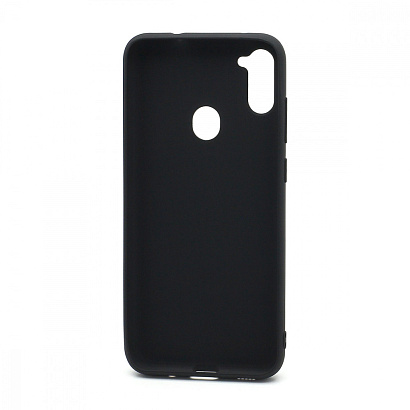 Чехол силиконовый с кожаной вставкой Leather Cover для Samsung Galaxy A11/M11 черный