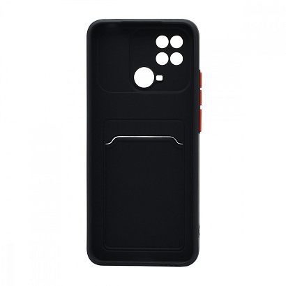 Чехол с кармашком и цветными кнопками для Xiaomi Redmi 10C (006) черный