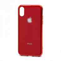 Чехол Silicone case Onyx с лого для Apple iPhone X/XS красный