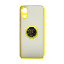Чехол Shockproof Ring для Samsung Galaxy A03 Core (001) желто-черный