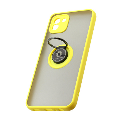 Чехол Shockproof Ring для Samsung Galaxy A03 (001) желто-черный