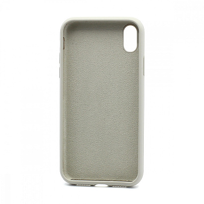 Чехол Silicone Case без лого для Apple iPhone XR (полная защита) (010) светло серый