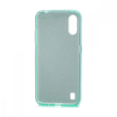 Чехол Fashion с блестками силикон-пластик для Samsung Galaxy A01 зеленый