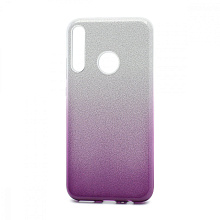 Чехол Fashion с блестками силикон-пластик для Huawei Honor 9C/P40 Lite E серебристо-фиолетовый