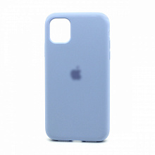 Чехол Silicone Case с лого для Apple iPhone 11/6.1 (полная защита) (005) голубой