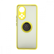 Чехол Shockproof Ring для Huawei Honor 50/Nova 9 (001) желто-черный