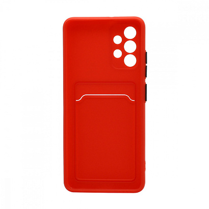 Чехол с кармашком и цветными кнопками для Samsung A32 4G (010) красный