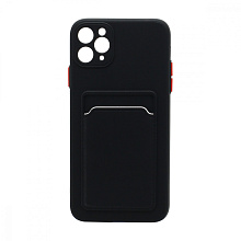 Чехол с кармашком и цветными кнопками для Apple iPhone 11 Pro Max/6.5 (006) черный