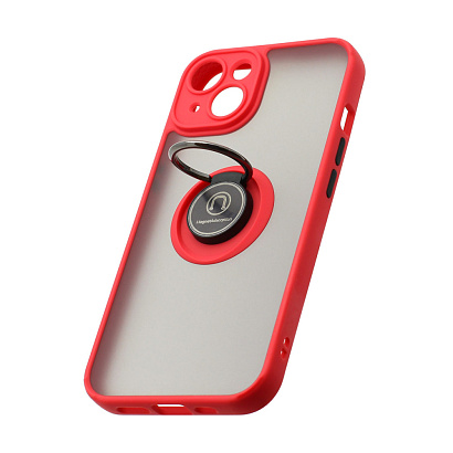 Чехол Shockproof Ring для Apple iPhone 14/6.1 (002) красно-черный