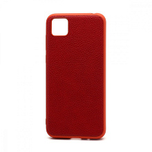 Чехол силиконовый с кожаной вставкой Leather Cover для Huawei Honor 9S/Y5p красный