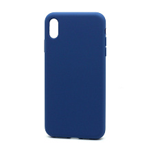 Чехол Silicone Case без лого для Apple iPhone XS Max (полная защита) (020) синий