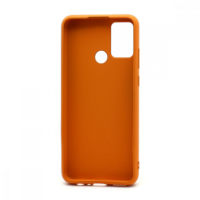 Чехол силиконовый с кожаной вставкой Leather Cover для Huawei Honor 9A оранжевый