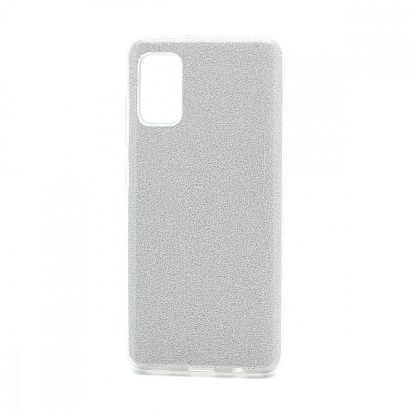 Чехол Fashion с блестками силикон-пластик для Samsung Galaxy A41 серебристый