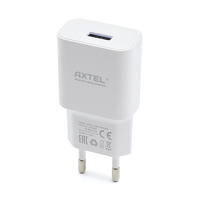 СЗУ с выходом USB AXTEL (2A + кабель Type-C) белое