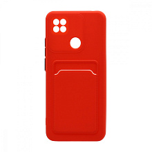 Чехол с кармашком и цветными кнопками для Xiaomi Redmi 9C (010) красный