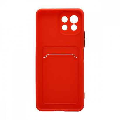 Чехол с кармашком и цветными кнопками для Xiaomi 11 Lite (010) красный