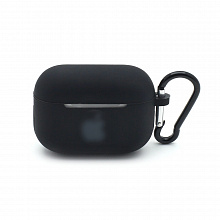 Чехол для наушников AirPods Pro Silicone Case с лого (016) черный