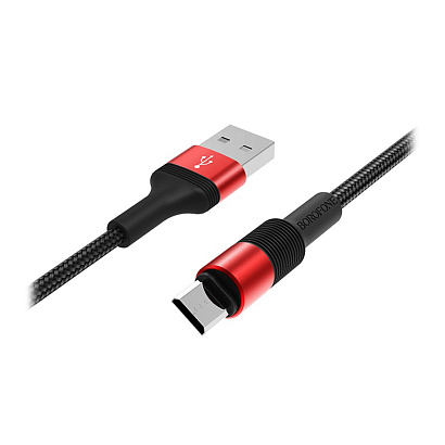 Кабель USB - Micro USB Borofone BX21 "Outstanding" (2.4А, 100см) красный