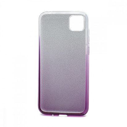 Чехол Fashion с блестками силикон-пластик для Huawei Honor 9S/Y5p серебристо-фиолетовый