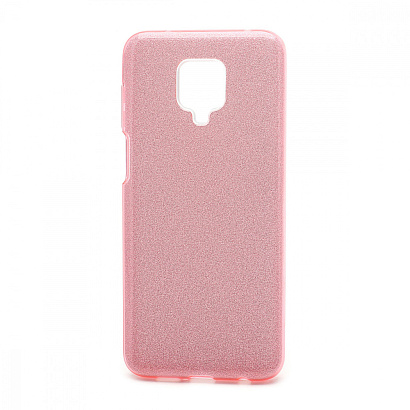 Чехол Fashion с блестками силикон-пластик для Xiaomi Redmi Note 9S/Note 9 Pro розовый