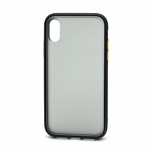 Чехол Shockproof силикон-пластик для Apple iPhone XR черно-желтый