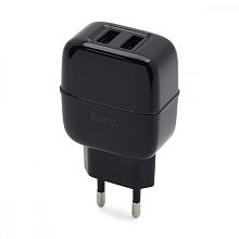 СЗУ с выходом USB Hoco C77A (2.4A/2USB/кабель Lightning) черное