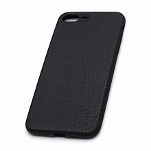 Чехол силиконовый с кожаной вставкой Leather Cover для Apple iPhone 7/8 Plus черный