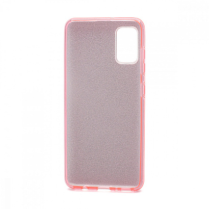 Чехол Fashion с блестками силикон-пластик для Samsung Galaxy A41 розовый