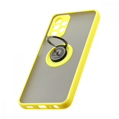 Чехол Shockproof Ring для Samsung Galaxy А13 (001) желто-черный