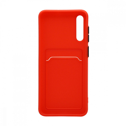 Чехол с кармашком и цветными кнопками для Samsung A50/A30S/A50S (010) красный