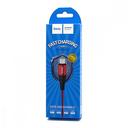 Кабель USB - Lightning HOCO X38 "Cool Charging" (2.4А, 100см) красный