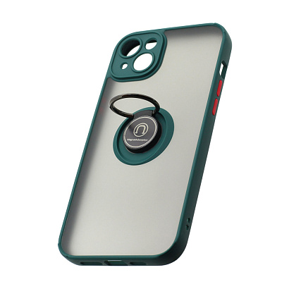 Чехол Shockproof Ring для Apple iPhone 14 Plus/6.7 (005) зелено-оранжевый