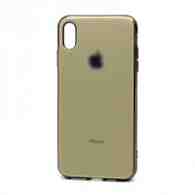 Чехол Silicone case Onyx с лого для Apple iPhone XS Max золотистый