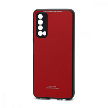 Чехол со стеклянной вставкой без лого для Huawei P Smart 2021/Y7a красный