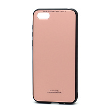 Чехол со стеклянной вставкой без лого для Huawei Honor 7A/7S/Y5 2018/Y5 Lite розовый