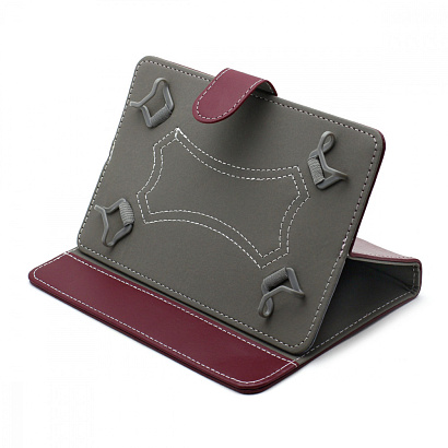 Чехол подставка универсальный для планшетов с 4-мя выдвижными креплениями 7" вишневый