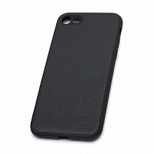 Чехол силиконовый с кожаной вставкой Leather Cover для Apple iPhone 7/8/SE 2020 черный