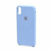 Чехол Silicone Cover Сolor с лого для Apple iPhone X синий