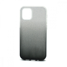 Чехол Fashion с блестками силикон-пластик для Apple iPhone 12 Mini/5.4 серебристо-черный