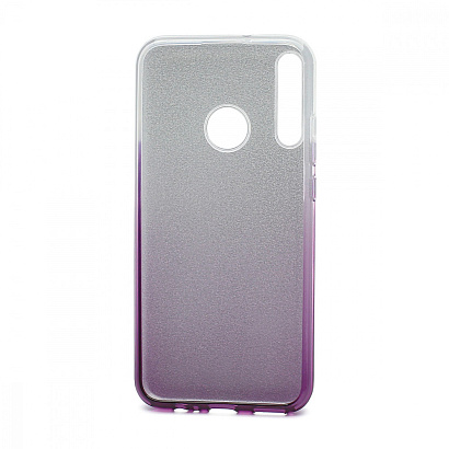 Чехол Fashion с блестками силикон-пластик для Huawei Honor 9C/P40 Lite E серебристо-фиолетовый
