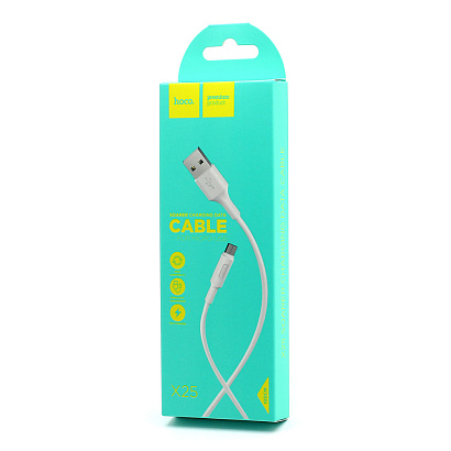 Кабель USB - Micro USB HOCO X24 "Pisces" (2.4А, 100см) белый
