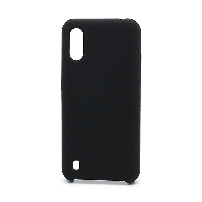 Чехол Silicone Cover Color для Samsung Galaxy A01 (003) черный
