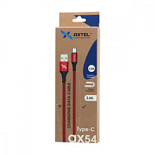Кабель USB - Type-C Axtel AX54 (25см) красный