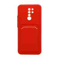 Чехол с кармашком и цветными кнопками для Xiaomi Redmi 9 (010) красный