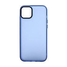 Чехол Metal Frame матовый для Apple iPhone 14 Plus/6.7 (003) синий