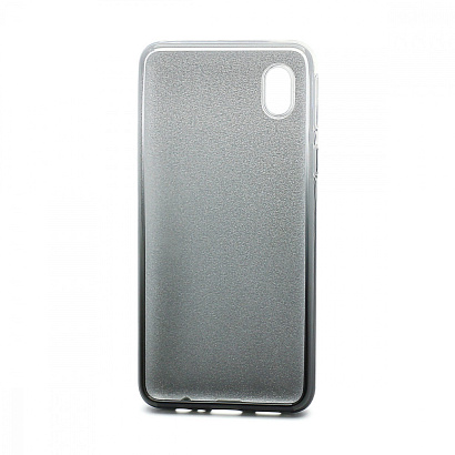 Чехол Fashion с блестками силикон-пластик для Samsung Galaxy A01 Core/M01 Core серебристо-черный